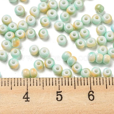 perles de rocaille en verre de couleurs opaques bicolores(SEED-E005-02B)-3