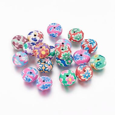 11mm Mixed Color Flat Round Polymer Clay Beads