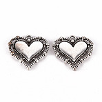 Tibetan Style Alloy Pendants, Lead Free & Cadmium Free, Heart, Antique Silver, 20x19.5x2mm, Hole: 1.6mm(X-TIBE-N010-77AS-RS)