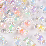 Transparent Acrylic Beads, Bead in Bead, AB Color, Candy, Mixed Color, 9x17x8.5mm, Hole: 2mm(X-TACR-S152-03B)