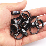 Non-Magnetic Synthetic Hematite Plain Band Ring, US Size 12 3/4(22mm)(FIND-PW0021-11G)