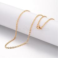 Ion Plating(IP) 304 Stainless Steel Necklace, Cable Chains, with Lobster Clasps, Golden, 23.6 inch(600mm), 2.3mm(MAK-K004-05G)