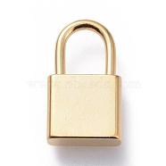 304 Stainless Steel Pendants, Padlock, Real 18K Gold Plated, 18x10x4mm, Hole: 7x5mm(STAS-G205-06G)