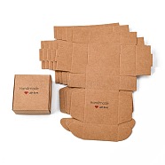 Kraft Paper Gift Box, Wedding Decoration, Folding Boxes, BurlyWood, 18.5x16x0.05cm, Finished Product: 5.5x5.5x2.5cm(CON-L014-E02)