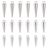 30Pcs 3 Styles 201 Stainless Steel Pendants, Cone, Stainless Steel Color, 12.5~17.5x4~5mm, Hole: 1.6mm, 10pcs/style(STAS-UN0046-05)