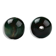 Resin Beads, Imitation Gemstone, Round, Dark Green, 12mm, Hole: 1.6~1.8mm(RESI-N034-15-M06)