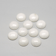 Natural White Jade Cabochons, Dyed, Half Round/Dome, White, 10x4~5mm(X-G-R416-10mm-11)