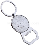 Zine Alloy Decompress Keychain, Flat Round, Silver, 9.3x3.6cm(MATO-PW0001-078C)