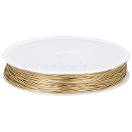 Eco-Friendly Copper Wire, Round Copper Beading Wire for Jewelry Making, Long-Lasting Plated, Real 14K Gold Plated, 24 Gauge, 0.5mm, about 164.04 Feet(50m)/Roll(CWIR-BBC0001-02C-A)