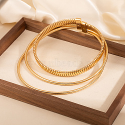 Alloy 3 Layer Snake Chain Choker Necklaces with Iron Clasps, Golden, Inner Diameter: 4.72 inch(12cm)(NJEW-P353-01G)