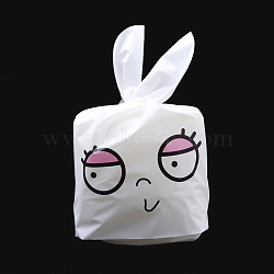 Kawaii Bunny Plastic Candy Bags, Rabbit Ear Bags, Gift Bags, Two-Side Printed, Hot Pink, 22.5x14cm(ABAG-Q051B-12)