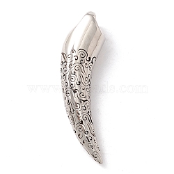 304 Stainless Steel Pendants, Canine Tooth, Antique Silver, 44x10x9.9mm, Hole: 4mm(STAS-M299-16AS)