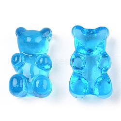 Resin Cabochons, Bear, Deep Sky Blue, 17.5x10.5x7.5mm(X-CRES-S303-22A)