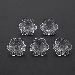 Flower Transparent Acrylic Bead Caps, 6-Petal, Clear, 21x19.5x9.5mm, Hole: 1.5mm, about 630pcs/500g(OACR-T003-19)