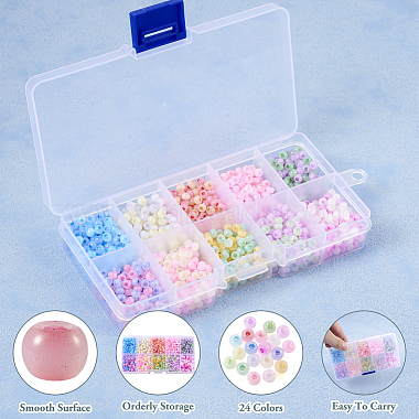 1500Pcs 20 Colors Handmade Lampwork Beads(LAMP-TA0001-14)-5