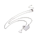 302 Stainless Steel Heart Puzzle Pendant Lariat Necklaces(NJEW-I118-01P)-2