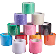 Deco Mesh Ribbons, Tulle Fabric, Tulle Roll Spool Fabric For Skirt Making, Mixed Color, 2 inch(5cm), about 25yards/roll(22.86m/roll), 1roll/color, 12rolls/set(OCOR-BC0006-08)