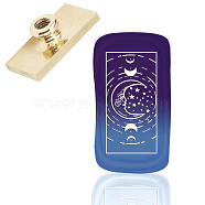 Wax Seal Brass Stamp Head, for Wax Seal Stamp, Rectangle, Moon Pattern, 4.5x2.3x1.45cm(AJEW-WH0215-049)