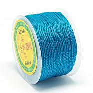 Nylon Threads, Milan Cords/Twisted Cords, Dodger Blue, 1.5~2mm, about 54.68 yards(50m)/roll(NWIR-R039-374)