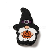 Halloween Series Silicone Beads, Dark Orange, Gnome, 32x22x7mm, Hole: 2mm(SIL-S007-02F)