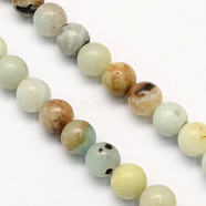 Natural Flower Amazonite Round Beads Strands, 4.5mm, Hole: 1mm, about 96pcs/strand, 15.5 inch(X-G-S161-4mm)