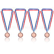 4Pcs Alloy Blank Medal, Polyester Lanyard Medal for Children's Event, Red Copper, 520mm(AJEW-FG0002-70R)