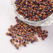 12/0 Opaque Colours Seep Glass Beads, Round Seed Beads, Colorful, 1.5~2x2mm, Hole: 0.5mm, about 22500pcs/450g(SEED-M008-C34)
