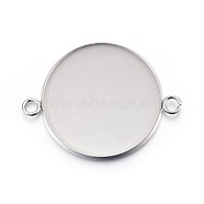 304 Stainless Steel Cabochon Connector Settings, Plain Edge Bezel Cups, Flat Round, Stainless Steel Color, Tray: 30mm, 42x32x2mm, Hole: 3mm(X-STAS-F191-15P-J)