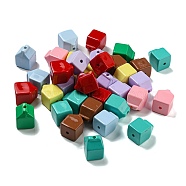 Baking Painted Opaque Acrylic Beads, Milk Carton, Mixed Color, 20x16x15mm, Hole: 2.5mm(MACR-D083-16)