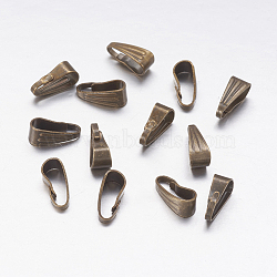 Iron Snap on Bails, Antique Bronze, 8.5x3.5x4mm, Hole: 2.5x7.5mm(X-IFIN-F136-05AB)
