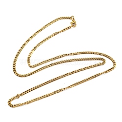 Vacuum Plating 201 Stainless Steel Curb Chain Necklaces, Real 18K Gold Plated, 23.62 inch(60cm)(NJEW-Q336-09B-G)
