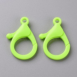 Plastic Lobster Claw Clasps, Green Yellow, 35x24.5x6mm, Hole: 3mm(KY-ZX004-01A-02)