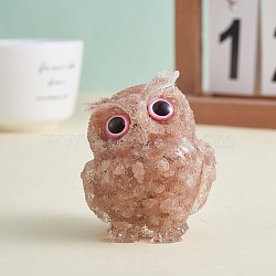 Crystal Owl Figurine Collectible, Crystal Owl Glass Figurine, Crystal Owl Figurine Ornament, for Home Office Decor Gifts Owl Lovers, Pearl Pink, 60x51x43mm(JX545C)