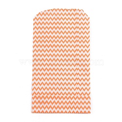 White Kraft Paper Bags, No Handles, Storage Bags, Wave Pattern, Wedding Party Birthday Gift Bag, Orange Red, 15x8.3x0.02cm(CARB-I001-03F)