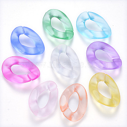 Transparent Acrylic Linking Rings, Quick Link Connectors, for Curb Chains Making, Frosted, Twist, Mixed Color, 30x21x6mm, Inner Diameter: 16x8mm(OACR-S036-001B-K)
