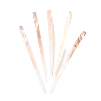 Natural Freshwater Shell Sticks, with Loop, Hair Accessories for Woman Girls, Seashell Color, 145~150x7.5~8x1.5~2mm, Hole: 1.6mm
