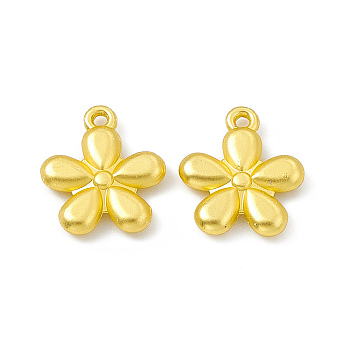 Rack Plating Alloy Charms, Cadmium Free & Lead Free & Nickle Free, Flower Charms, Matte Gold Color, 13x11.5x2mm, Hole: 1mm