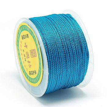 Nylon Threads, Milan Cords/Twisted Cords, Dodger Blue, 1.5~2mm, about 54.68 yards(50m)/roll