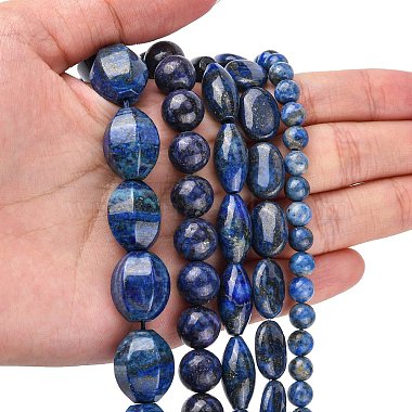 Perles en lapis-lazuli naturel(G-K311-14B)-4