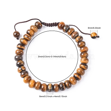 Adjustable Natural Tiger Eye Braided Bead Bracelets(BJEW-F369-A06)-3