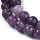 Натуральный лепидолит / пурпурный слюдяный камень бисер пряди(G-E545-01A)-3