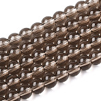 Transparent Glass Beads Strands, Round, Gray, 4~4.5mm, Hole: 0.8mm, about 97~99pcs/strand, 14.76 inch~14.96 inch(37.5~38cm)(GLAA-T032-T4mm-02)