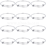 12Pcs Adjustable 201 Stainless Steel Expandable Bangle Making, Stainless Steel Color, 0.16cm, Inner Diameter: 2-1/8 inch(5.5cm)(STAS-SC0008-73)