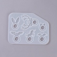 Ring Silicone Molds, Resin Casting Molds, For UV Resin, Epoxy Resin Jewelry Making, Animal, White, 142x110x5mm(X-DIY-G008-06A)