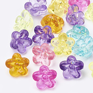 Transparent Acrylic Beads, Flower, Mixed Color, 10x10.5x7mm, Hole: 1.5mm(X-MACR-S296-43)