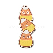 Wood Pendants, Thanksgiving Theme, Orange, Rectangle, 60x25x2.5mm, Hole: 1.5mm(WOOD-M012-01F)