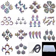 DIY Rainbow Color Pendant Necklace Making Kit, Including Alloy Pendants, Pendants: 14pcs/box(DIY-SZ0007-57)