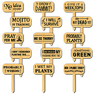 Wood Plant Labels, for Seed Potting, Herbs, Flowers, Vegetables, Funny, Word, 70x50x3mm, 15pcs/set(WOOD-WH0500-001)