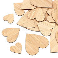 Olycraft Heart Shaped Wooden Boards for Painting, BurlyWood, 30pcs/set(AJEW-OC0001-94)