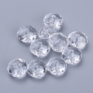 Transparent Acrylic Beads, Faceted, Rondelle, Clear, 8x5mm, Hole: 1.4mm, about 2700pcs/500g(TACR-Q258-8mm-V01)